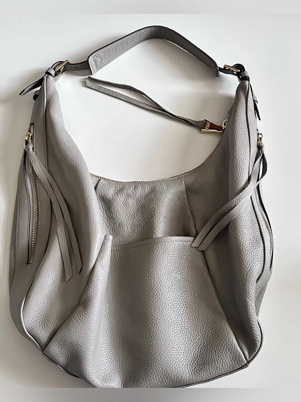 Aimee Kestenberg Corfu Pleated Hobo Bag In Steel Grey
